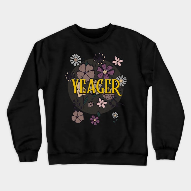 Aesthetic Proud Name Yeager Flowers Anime Retro Styles Crewneck Sweatshirt by Kisos Thass